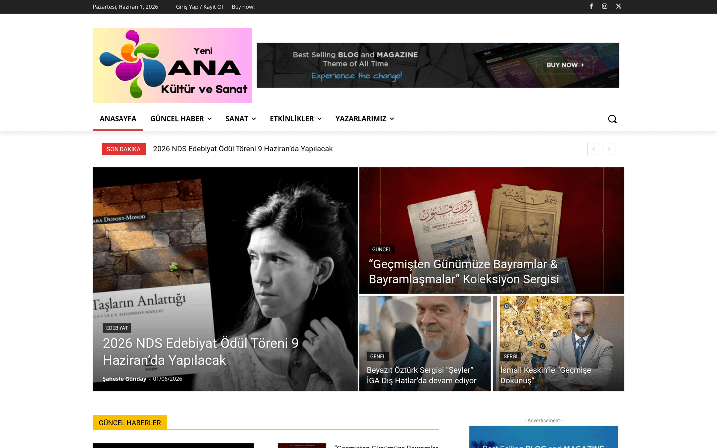 Yeni Ana Kültür Sanat Dergisi