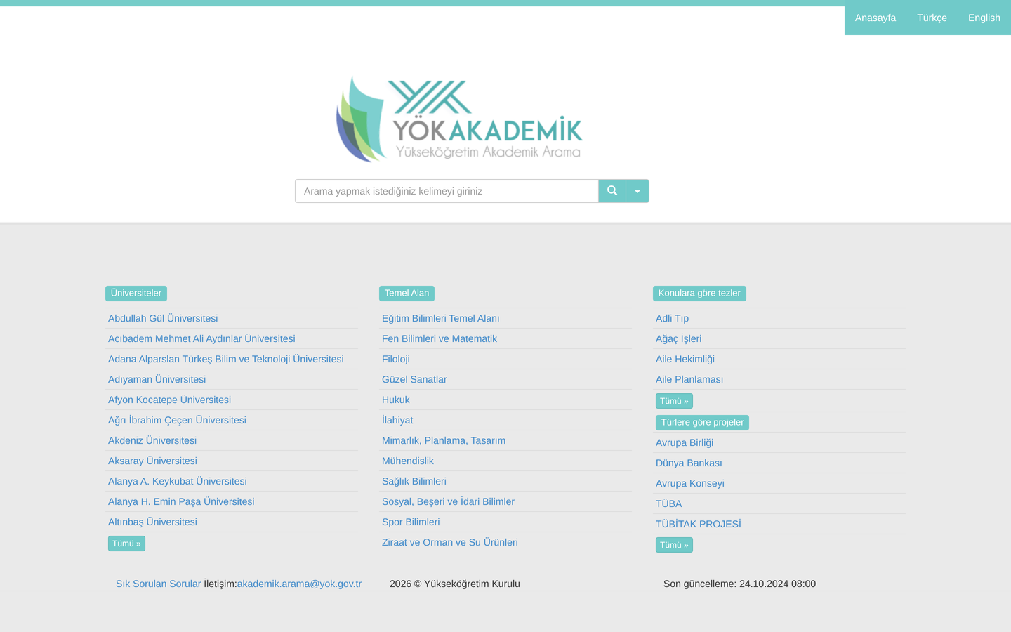 YÖK Akademik