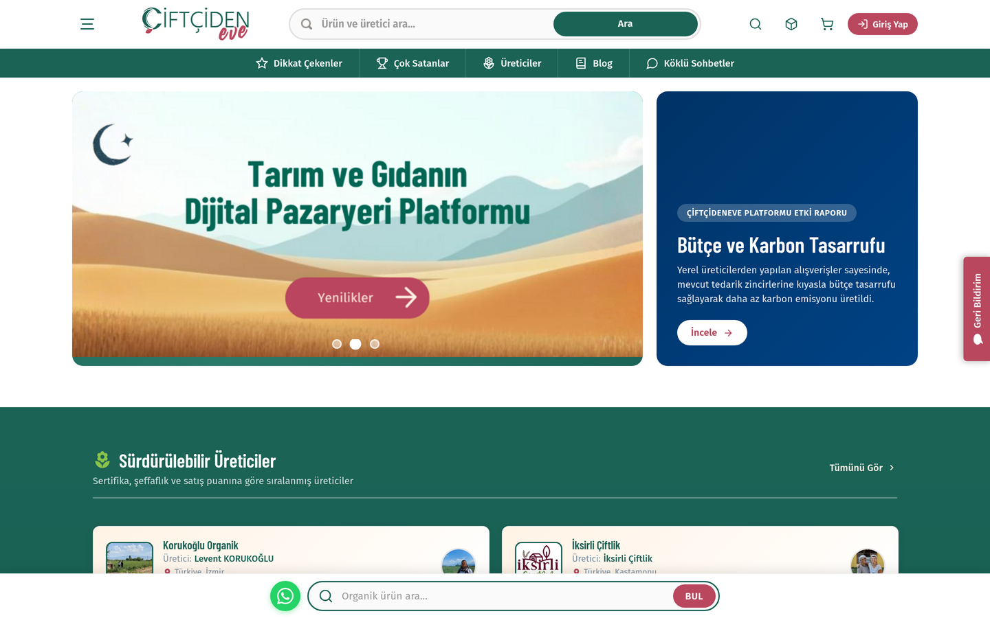 Çiftçiden Eve