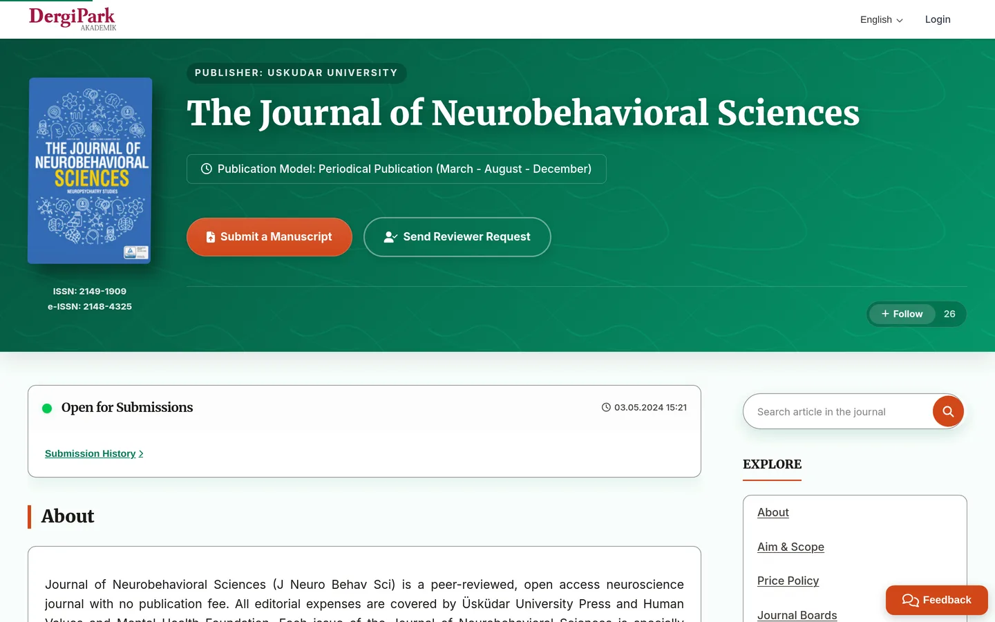 The Journal of Neurobehavioral Sciences (JNBS)