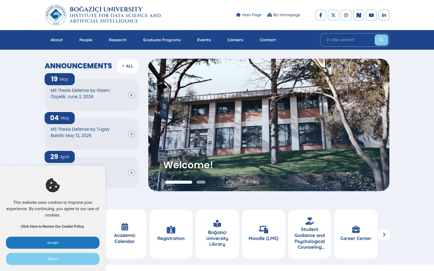 Boğaziçi Üniversitesi Veri Bilimi ve Yapay Zeka Enstitüsü