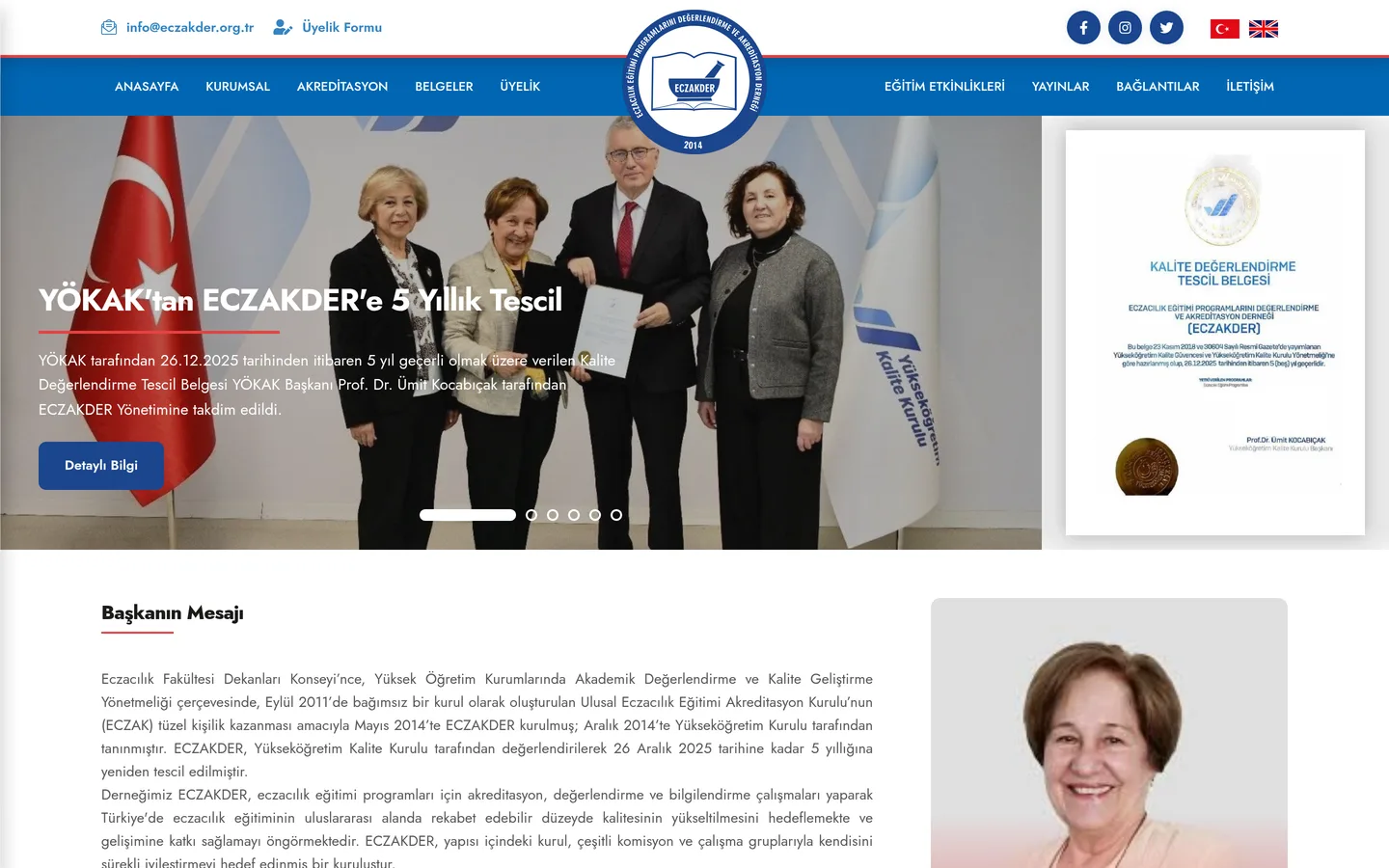 ECZAKDER - Eczacılık Eğitimi Programlarını Değerlendirme ve Akreditasyon Derneği
