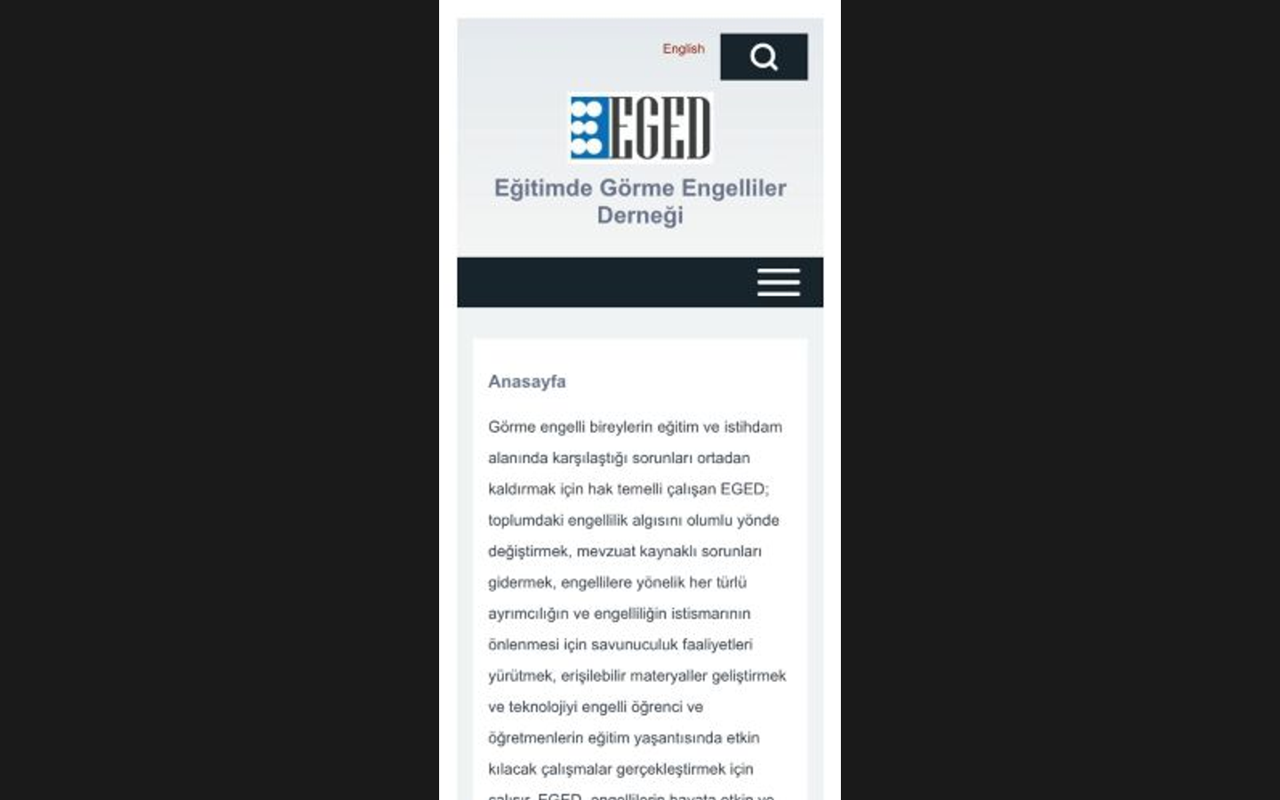 Eğitimde Görme Engelliler Derneği