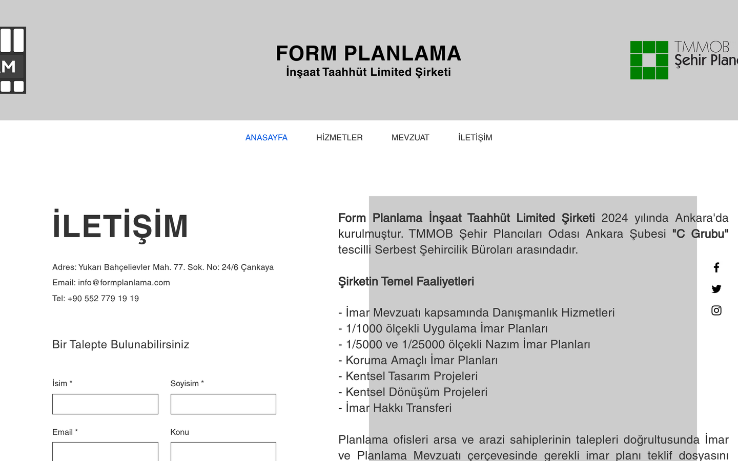 Form Planlama