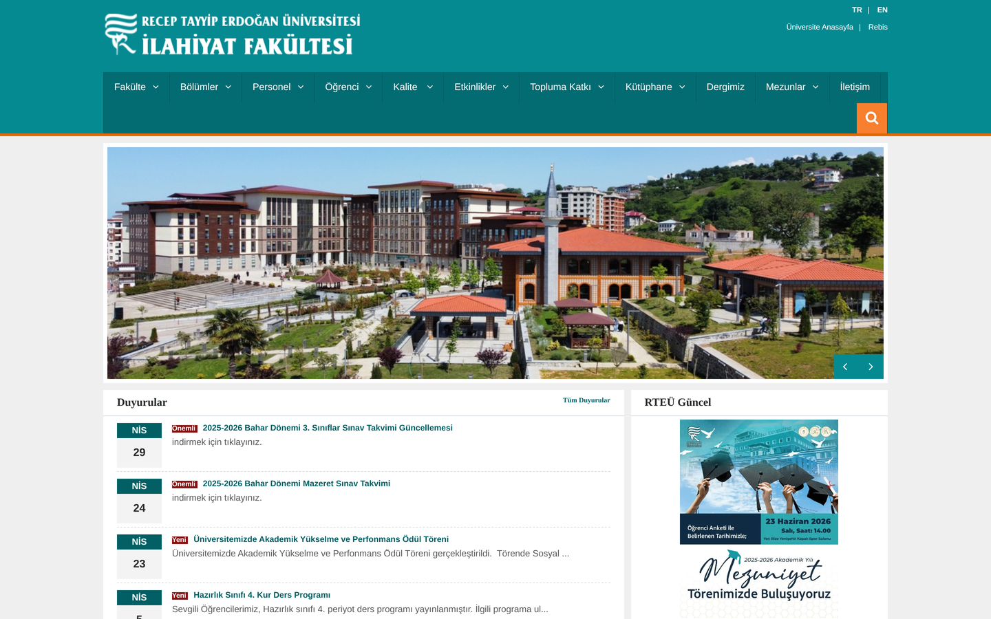 Recep Tayyip Erdoğan Üniversitesi İlahiyat Fakültesi