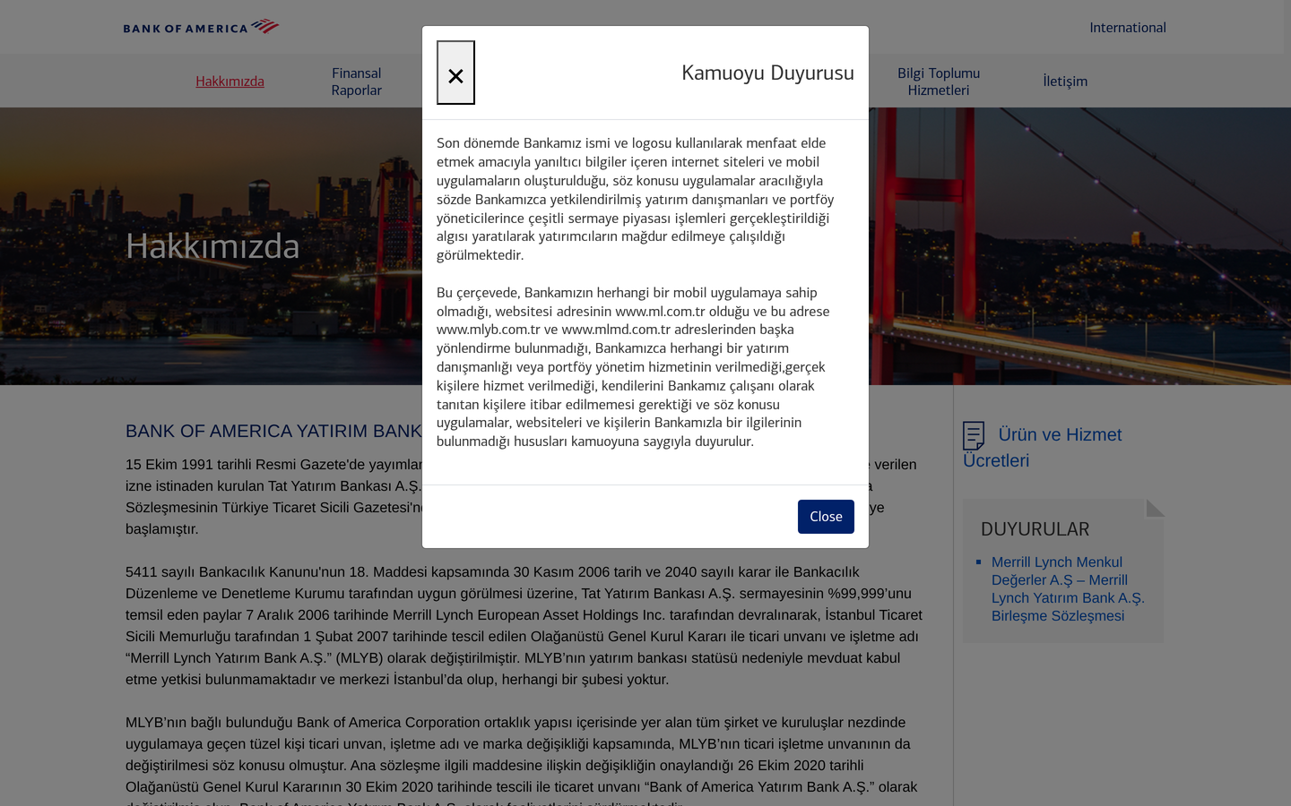 Bank of America (Türkiye Ofisi)