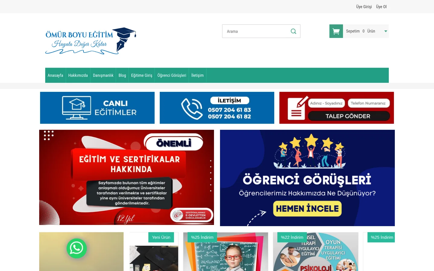 Ömür Boyu Eğitim (Montessori Sertifika)