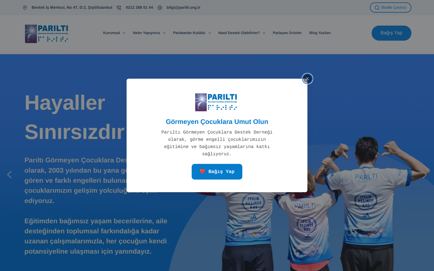 Parıltı Görmeyen Çocuklara Destek Derneği