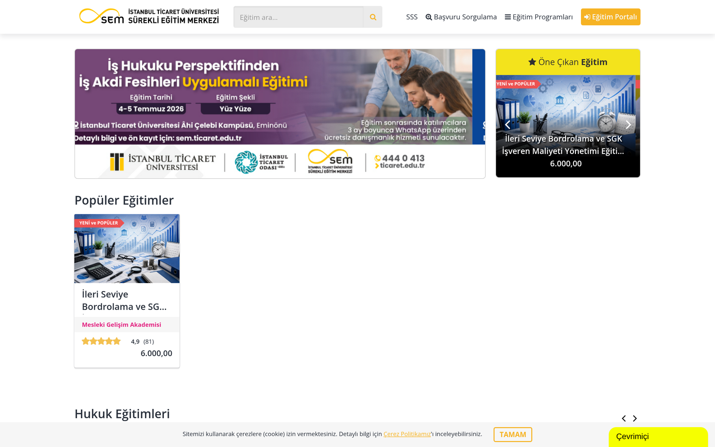 İstanbul Ticaret Üniversitesi Sürekli Eğitim Merkezi