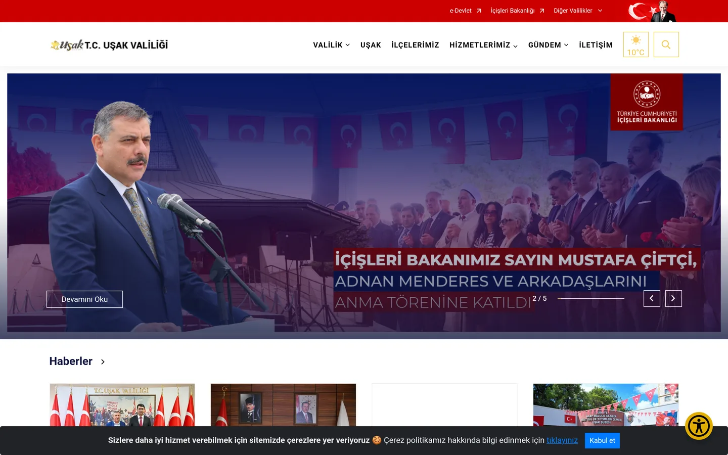 T.C. Uşak Valiliği (Örnek İlçe/İl Acil Çağrı Merkezi)