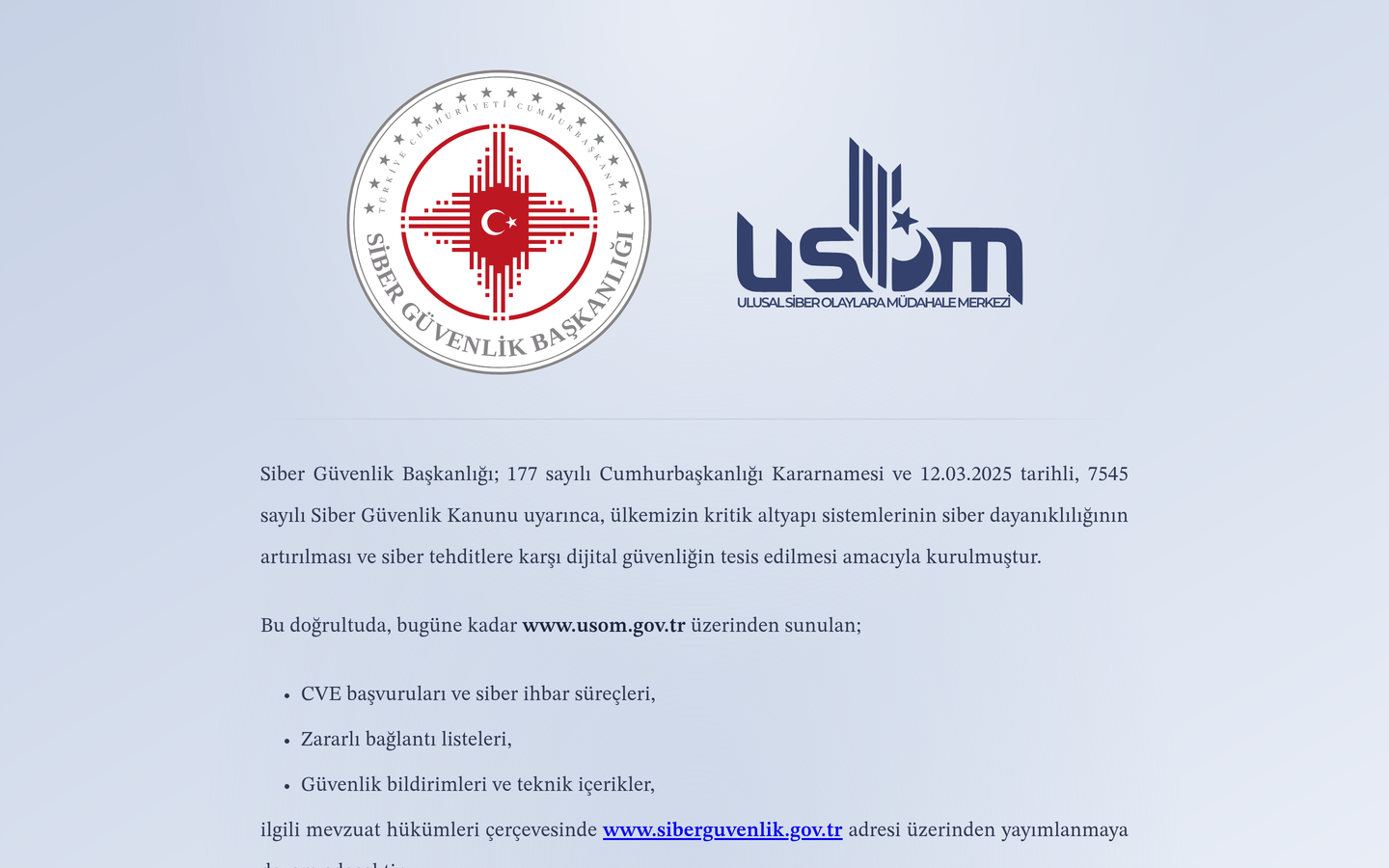 Ulusal Siber Olaylara Müdahale Merkezi (USOM)