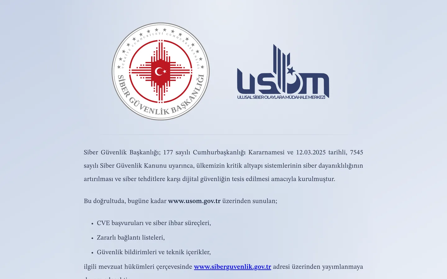 Ulusal Siber Olaylara Müdahale Merkezi (USOM)