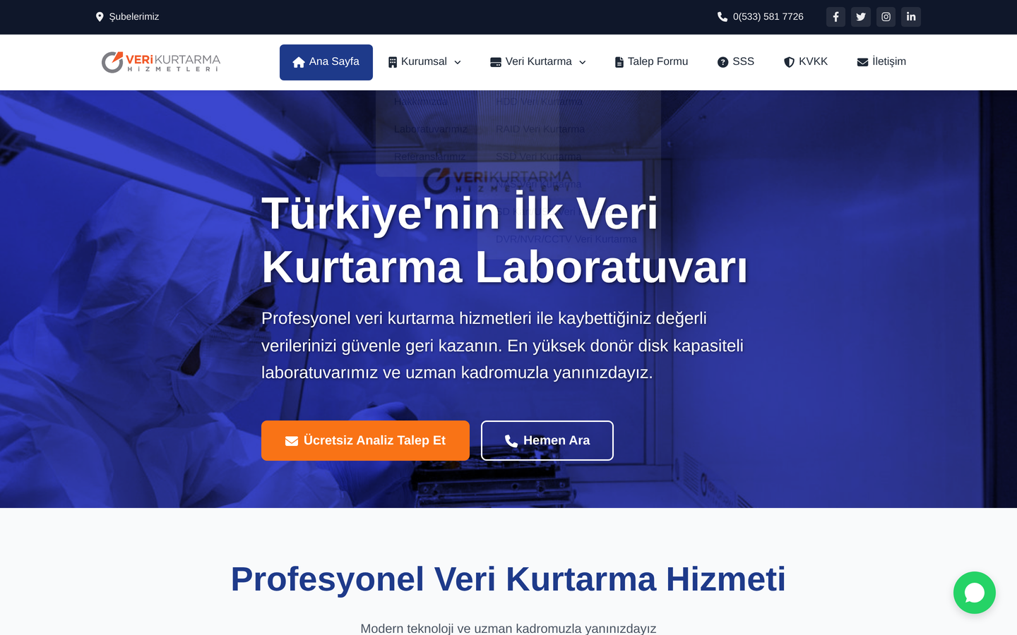 Veri Kurtarma Hizmetleri