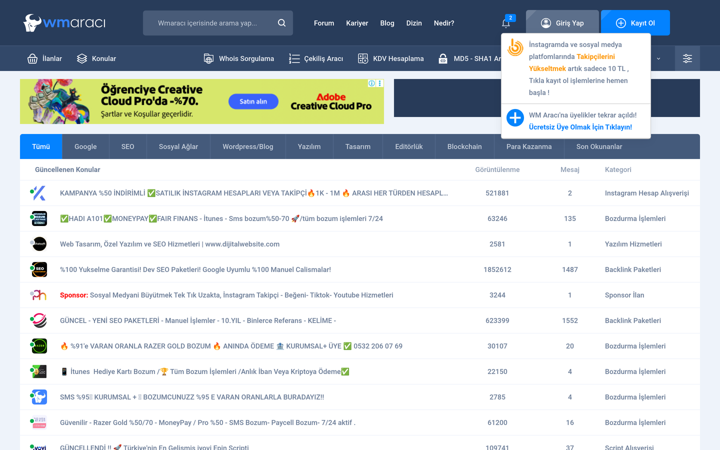 Webmaster Forumu - Wmaraci
