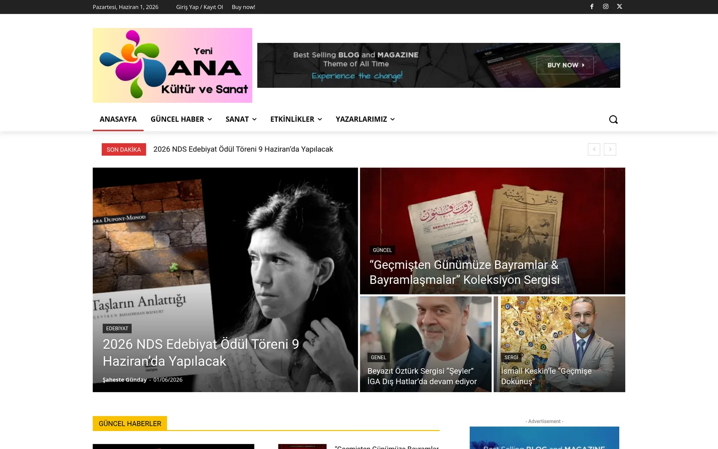 Yeni Ana Kültür Sanat Dergisi