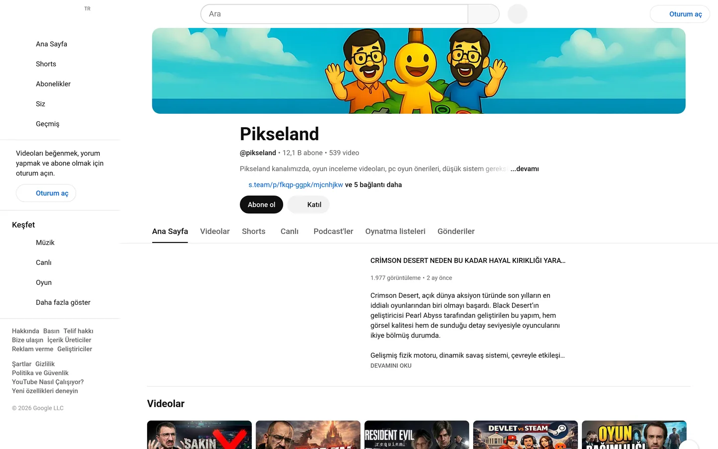 Pikseland (YouTube Kanalı & Rehber)